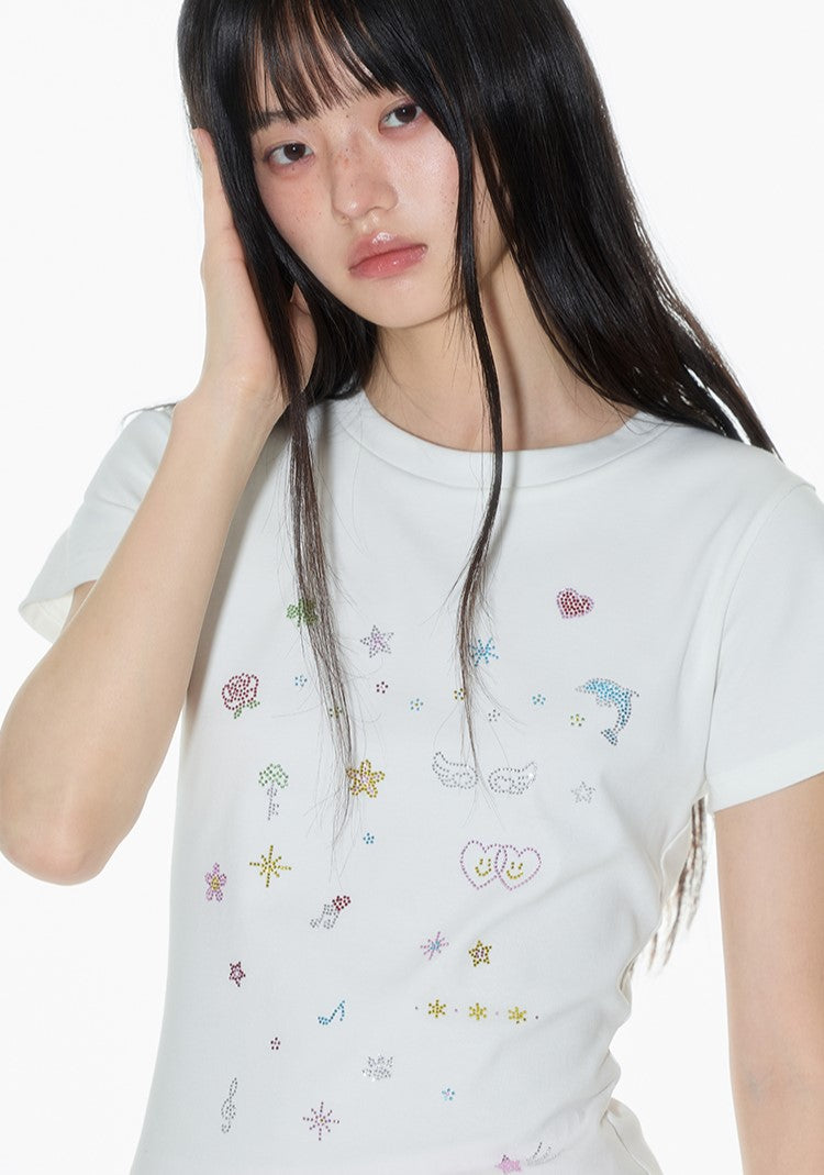 Cartoon Diamond Short-sleeved T-shirt ONT0015