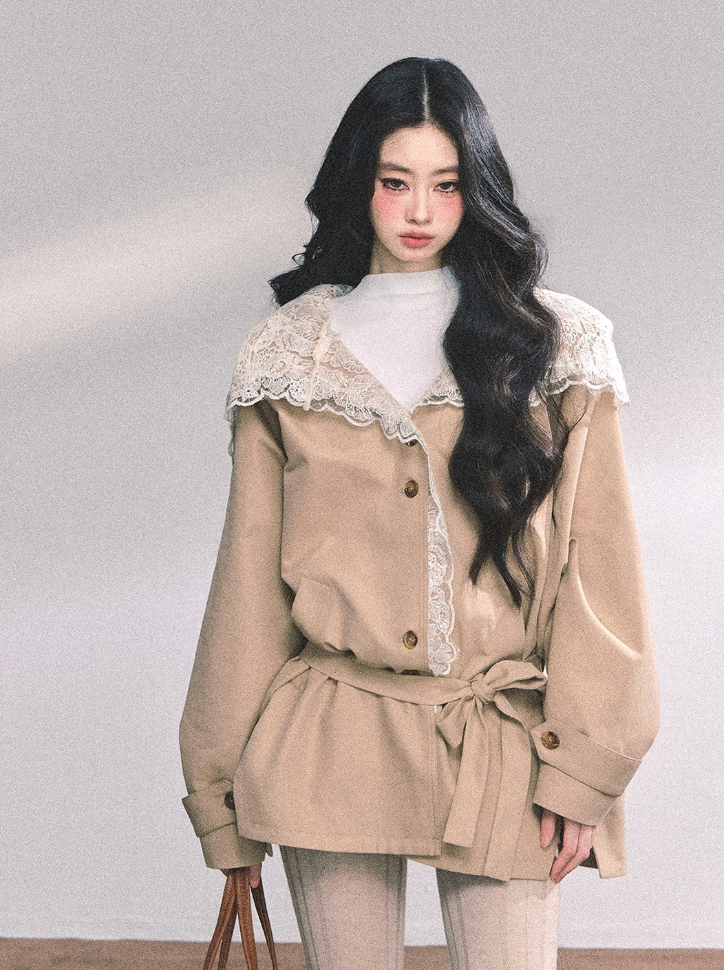 Hooded Lace Trench Jacket DIA0650