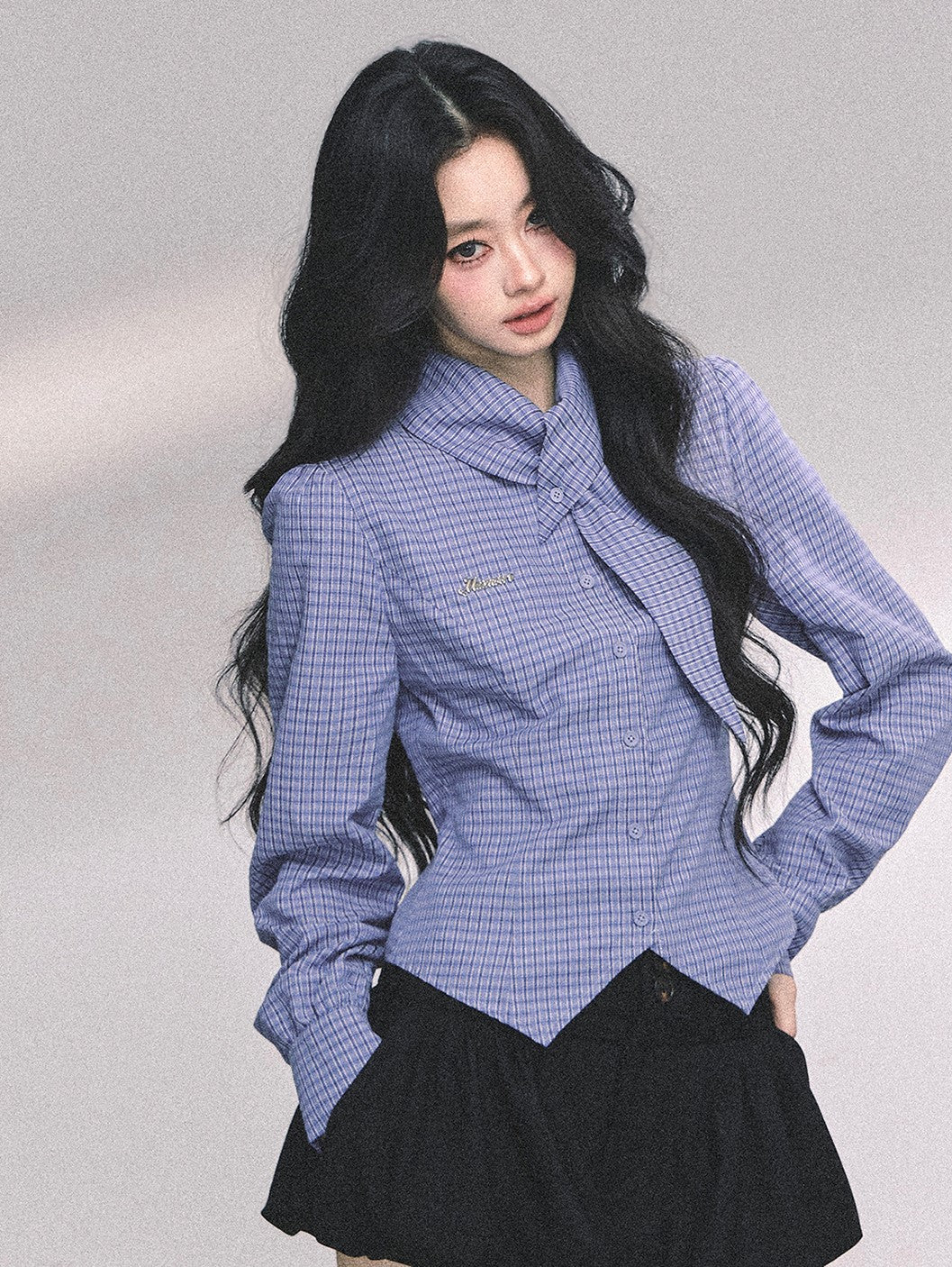 Blue Plaid Long Sleeves Shirt DIA0654