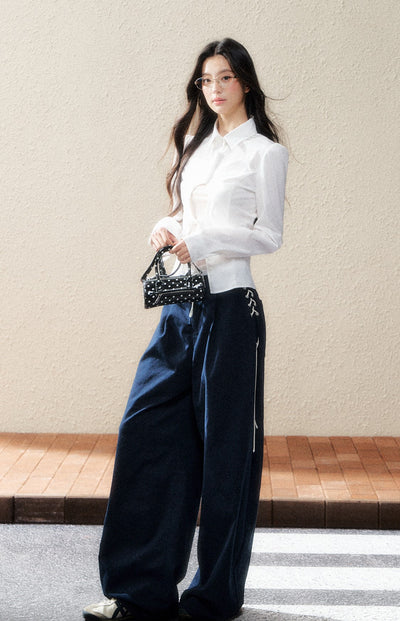 Strap Wide-leg Mopping Pants SHI0194