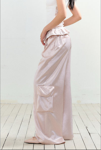 Large Pocket Satin High-end Pants AGM0153