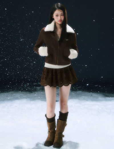 Retro Hollowed-out Jacquard Mini Skirt WEE0111