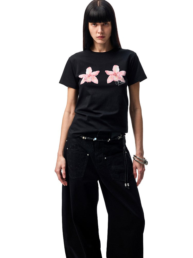 Print Loose Short-Sleeve T-Shirt JIN0003