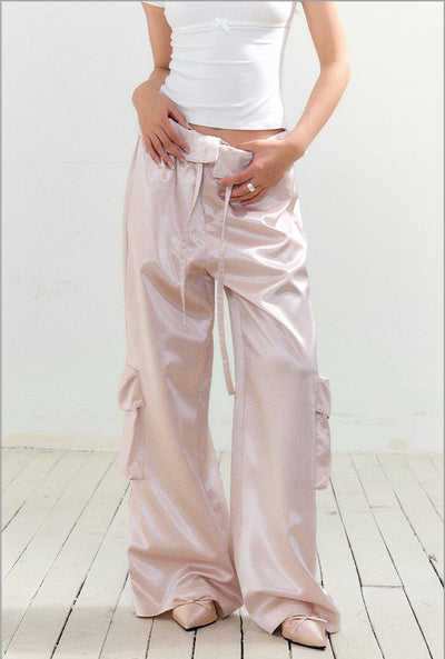Large Pocket Satin High-end Pants AGM0153