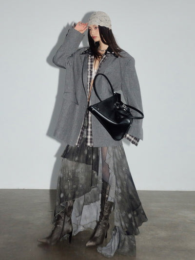 Printed Chiffon Irregular Ruffle Skirt JNY0279