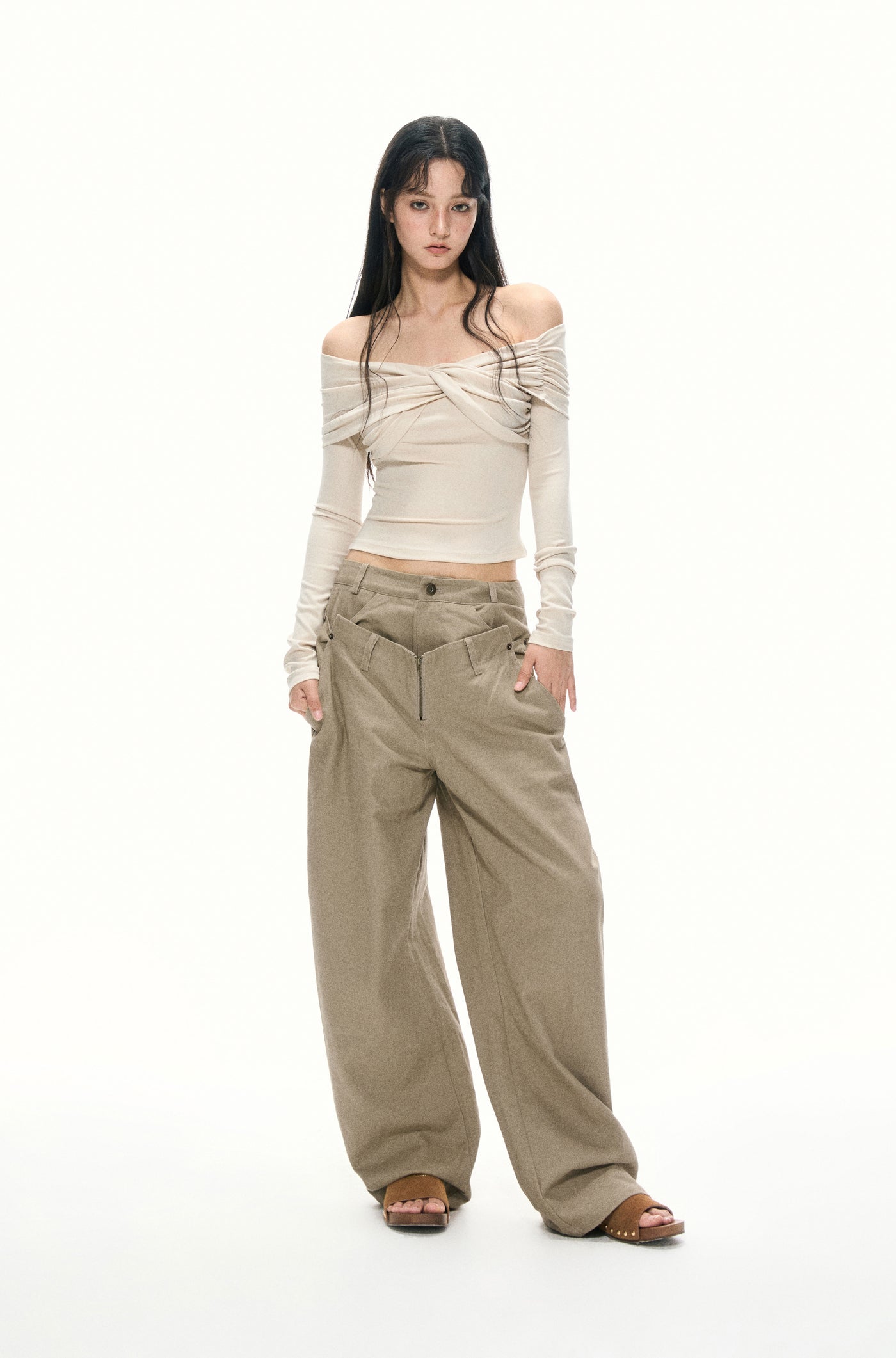 One-shoulder Slim T-shirt APE0375