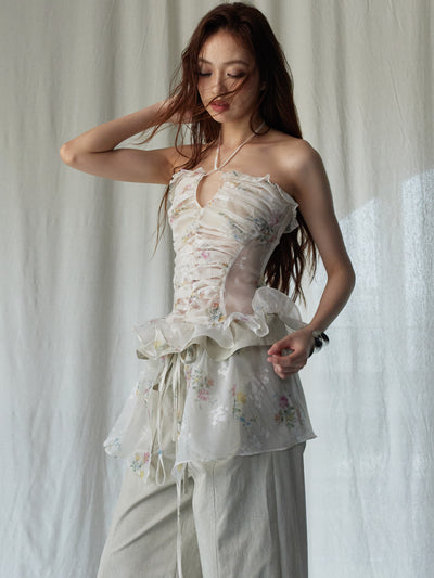 Floral Apron Wide-leg Pants JNY0246