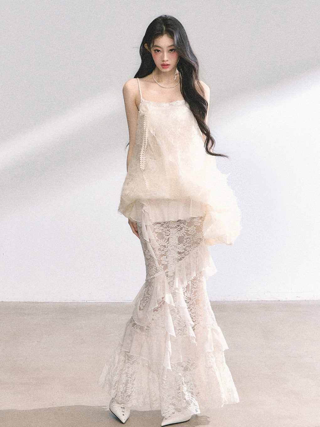 High-grade Top/Lace Long Skirt DIA0444