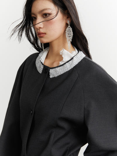 Ruffled Silhouette Suit Jacket JNY0259