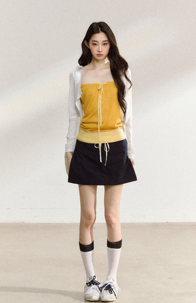 Three-color Bow Tube Top SHI0201