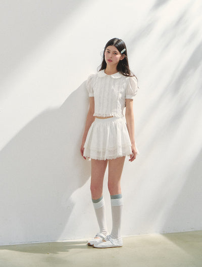 Plaid Floral Shirt/Cake Skirt SUN0148