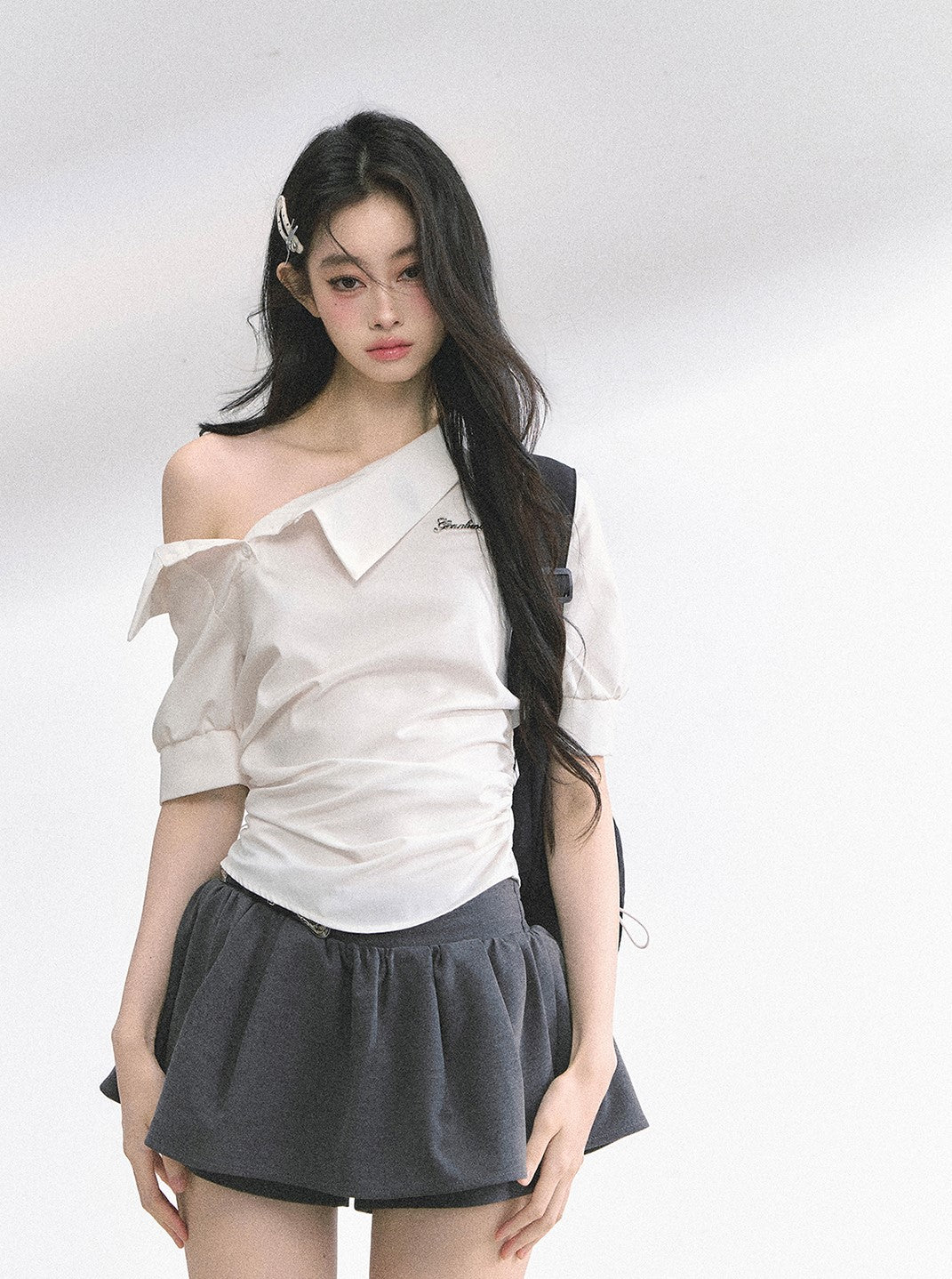 High-end French off-shoulder Shirt DIA0505