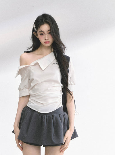 High-end French off-shoulder Shirt DIA0505