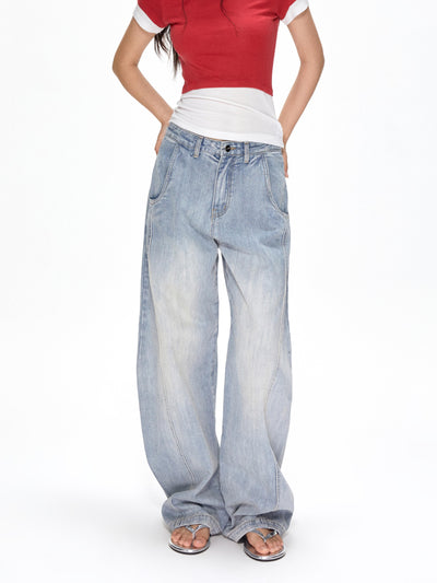 Washed Machete Loose Jeans APE0393