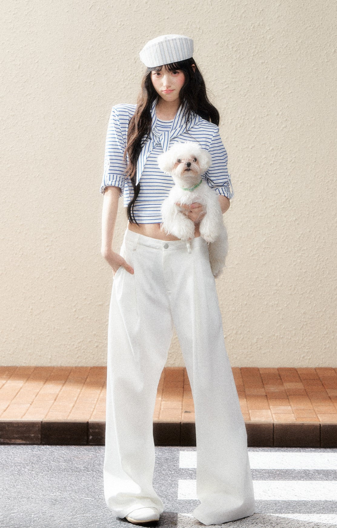 Striped Mid-sleeve T-shirt SHI0183