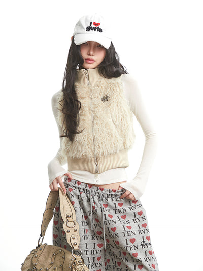Furry Casual Short Vest Jacket UNC0319