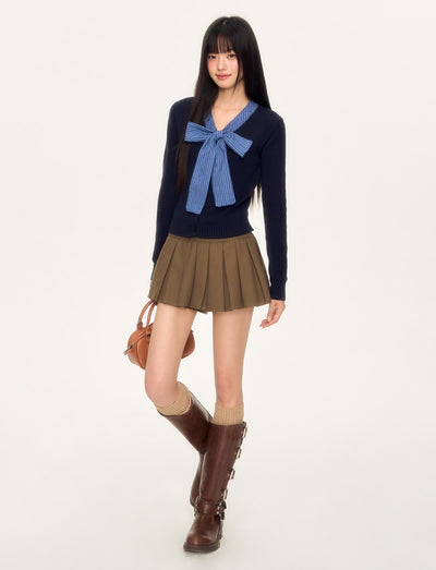 Coffee Brown Pleated Skirt WEE0032