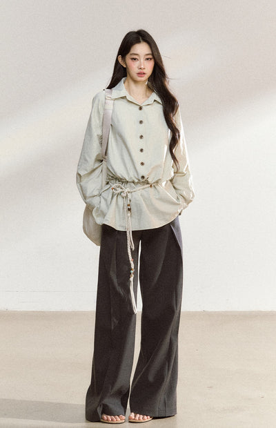Casual Loose Long-sleeved Shirt./Shorts SHI0223