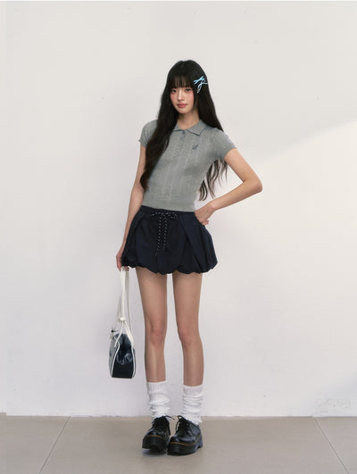 High Waist Lace-up Flower Bud Skirt WEE0012