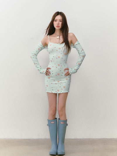 Seaside Printed Dress + Cardigan VIA0278