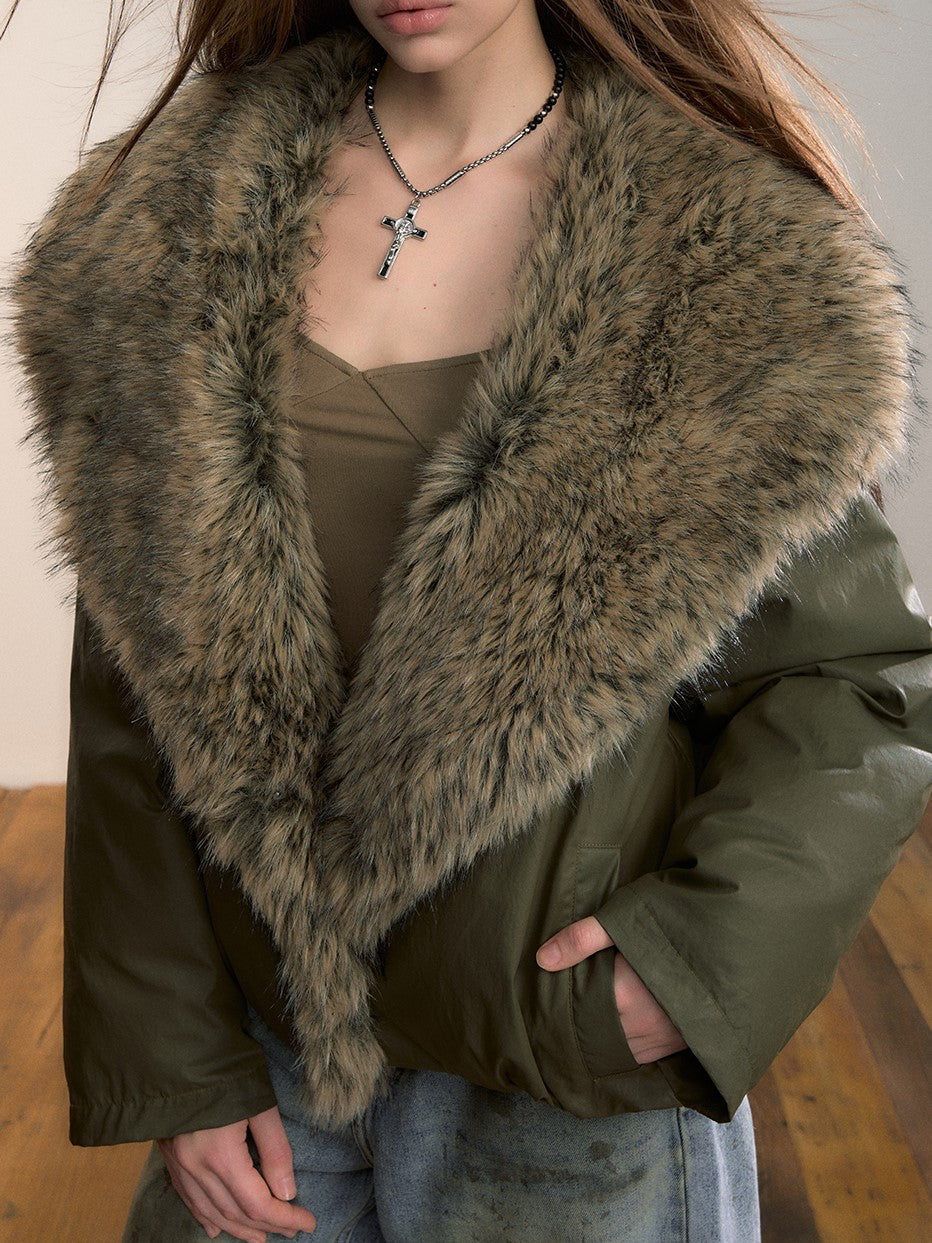 Large Fur Collar Down Jacket VIA0352