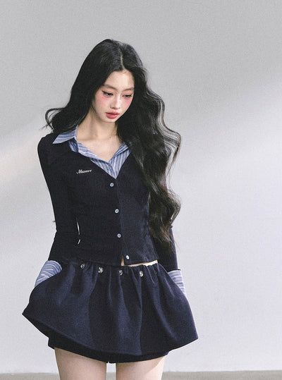 Fake Two-Piece Striped Shirt DIA0568