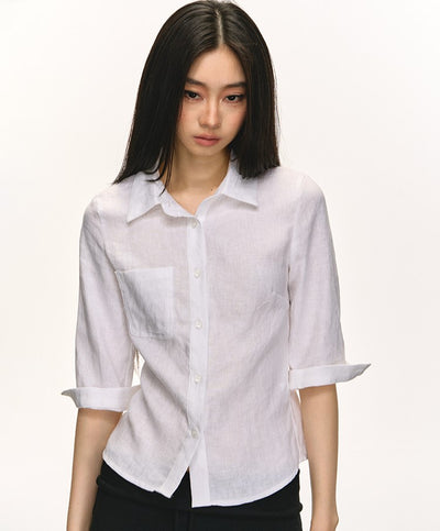 Linen Mid-sleeve Shirt ANA0052