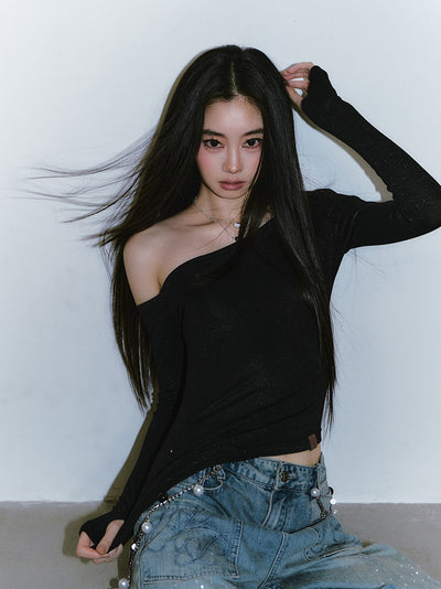 One Shoulder Irregular T-shirt VIA0338