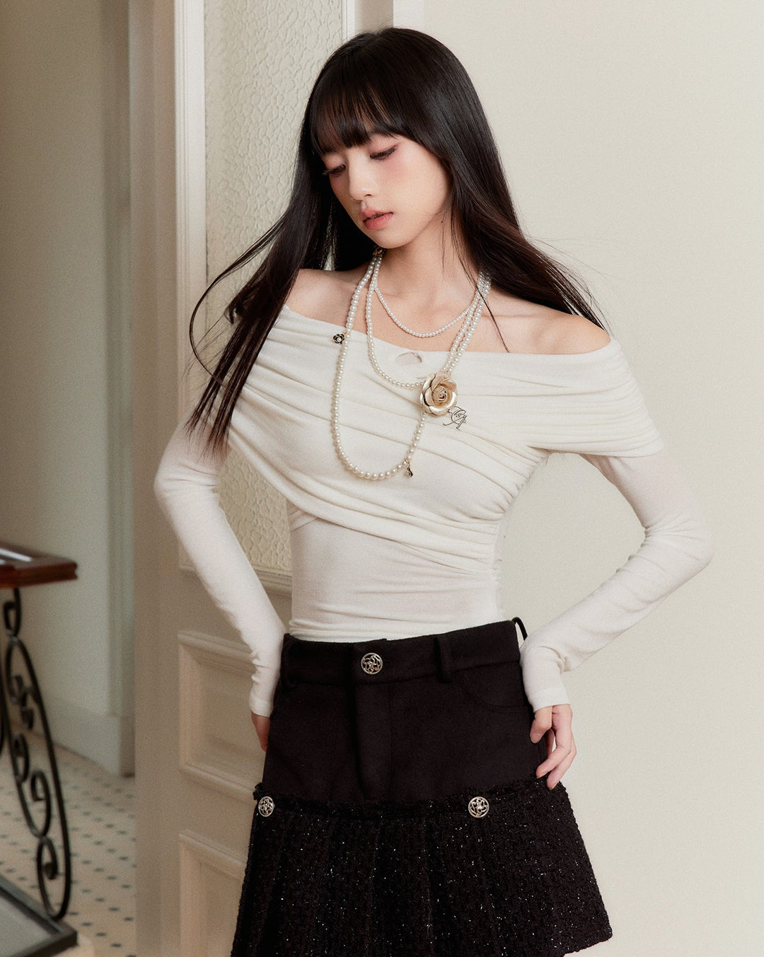 Tシャツ(半袖+袖なし) Bubbles - Kiss the club satin one shoulder T-Shirt / Cut Sew – Young Social Club.