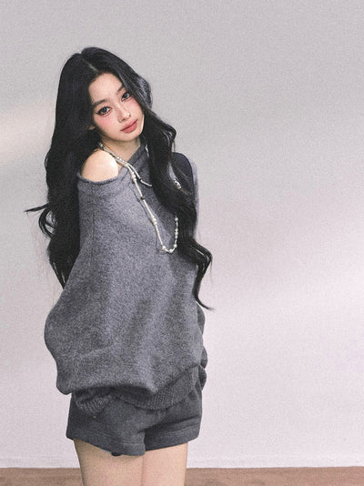 Lazy Style Off-shoulder Sweater DIA0631