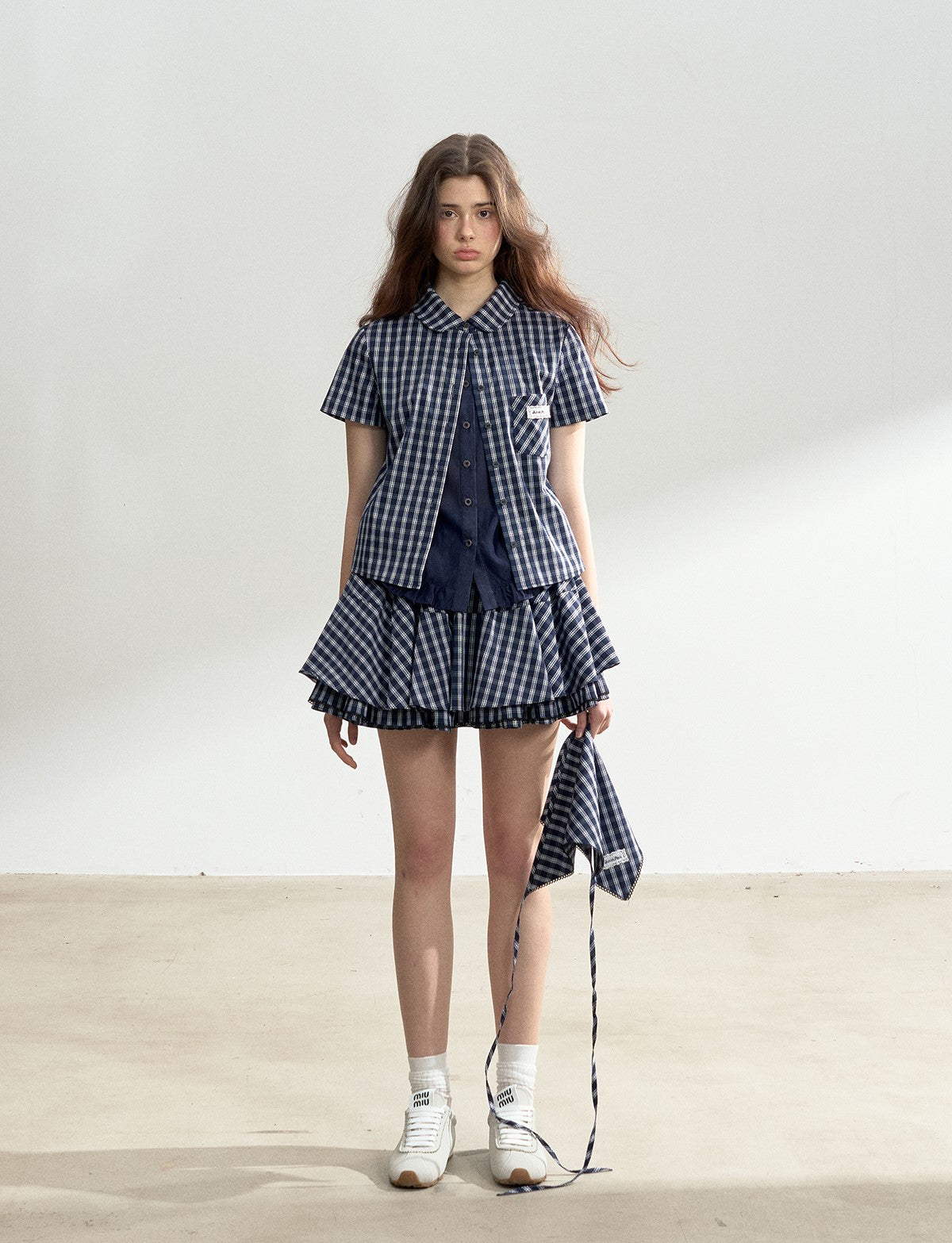 Plaid Multi-layered Puffy Skirt/Scarf SUN0138