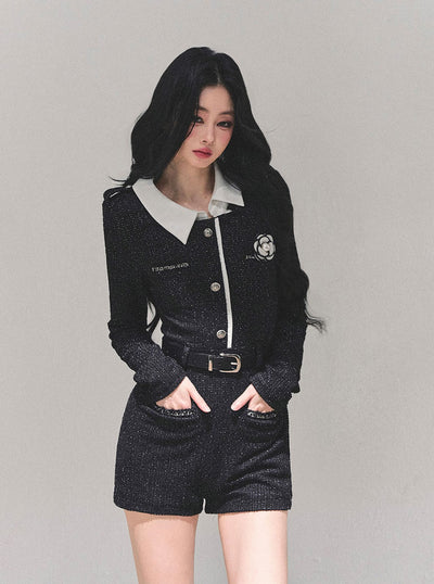 Luxurious Style Flower Decorated Jumpsuit DIA0684