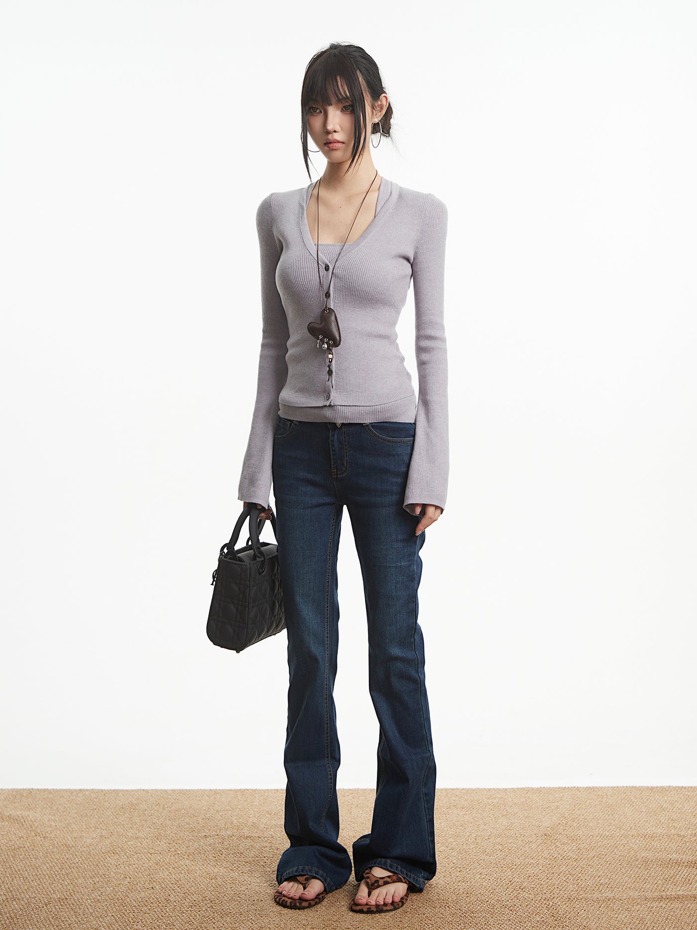 Retro Slim Fit Flared Skinny Jeans UNC0313