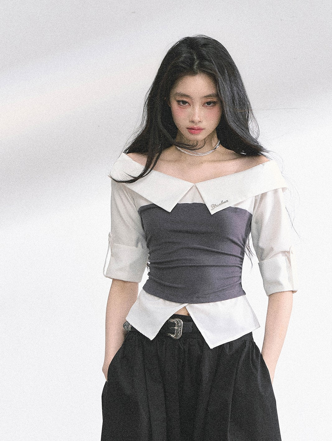 Large Collar Short-sleeved Shirt DIA0527