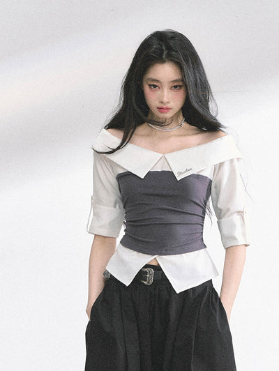 Large Collar Short-sleeved Shirt DIA0527