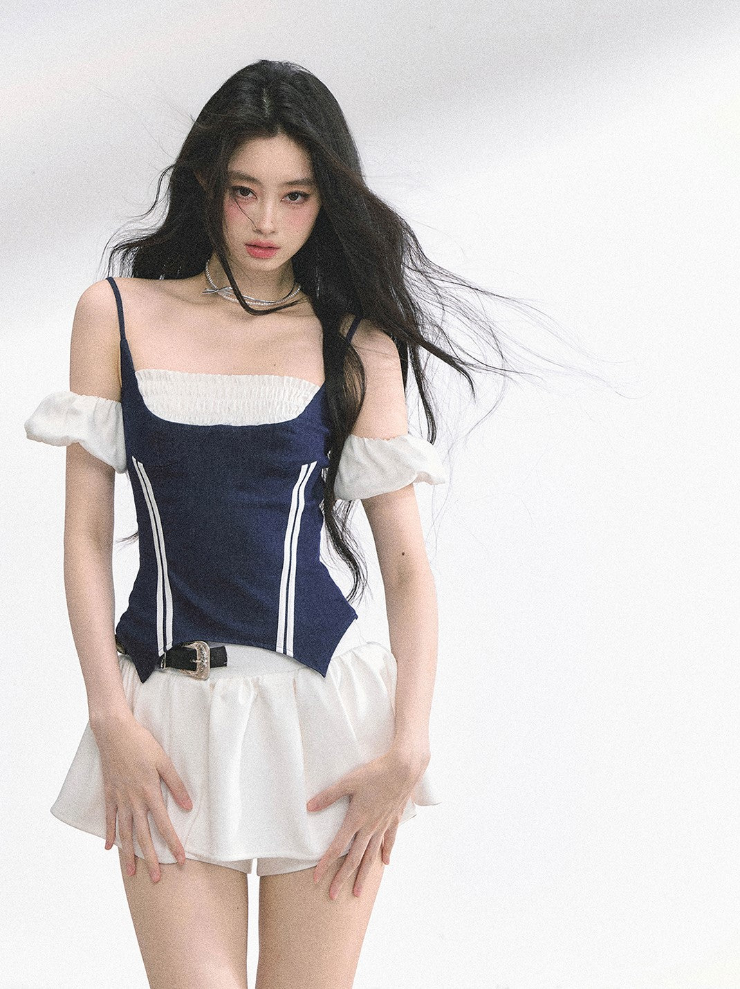 Fake Two-piece Suspender Shirt DIA0502
