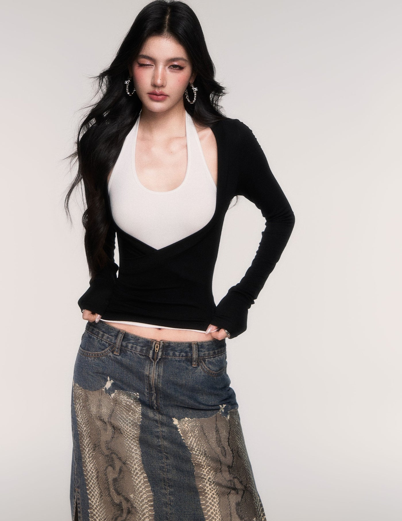 Two-Piece  Halter Neck T-Shirt LUL0204