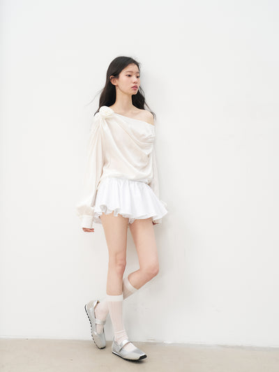 One-shoulder Rose-shaped Shirt REC0082