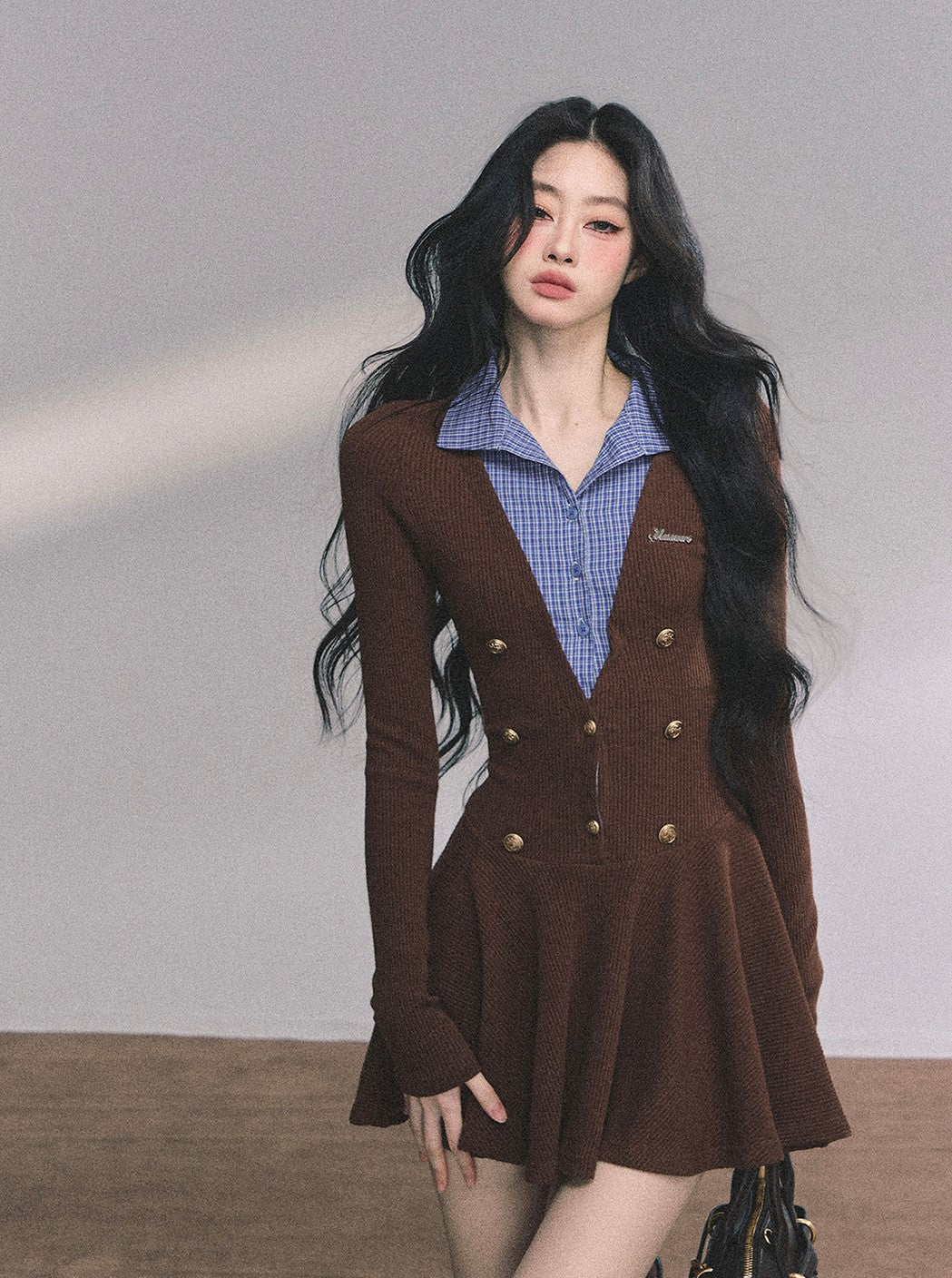 Fake Two-piece French Knitted Dress DIA0613