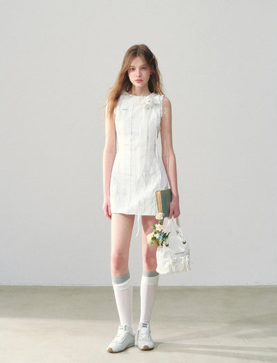 Striped Lace Sleeveless Dress SUN0147