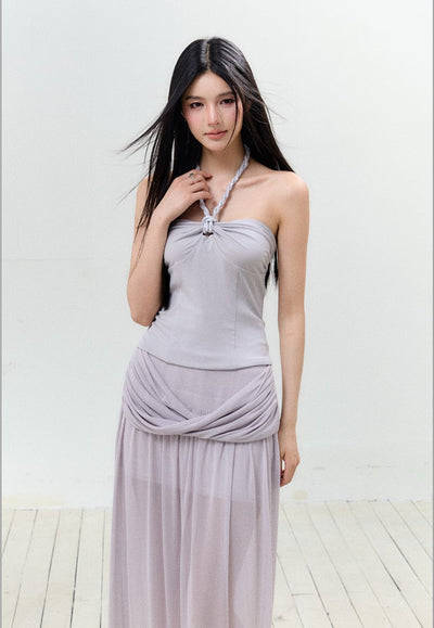 Braided Halter Top/Twisted Maxi Skirt AGM0156