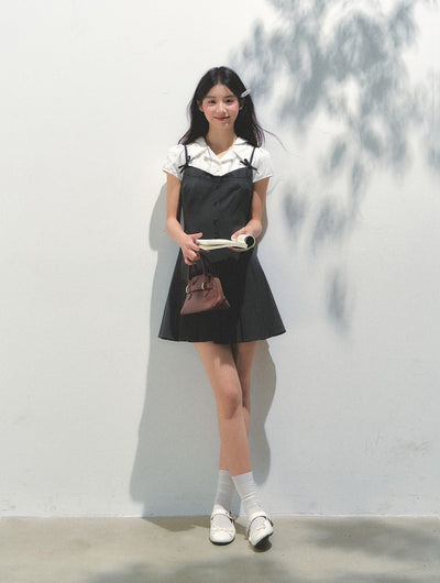 Fake Two-piece Design Pleated Dress SUN0155