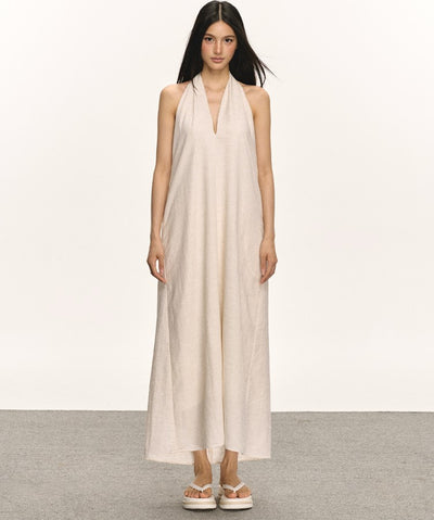 V-neck Halter Sleeveless Long Dress ANA0023