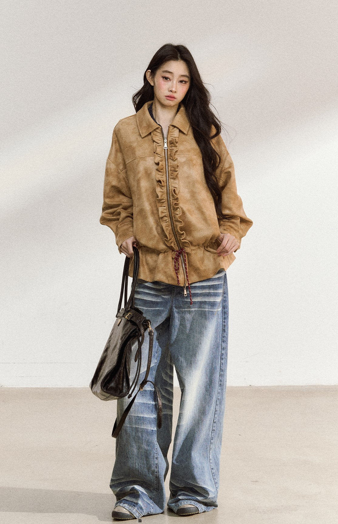 Ruffled Casual Lapel Jacket SHI0216