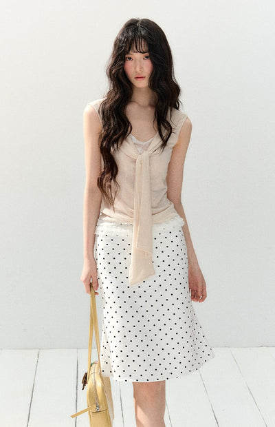 Polka Dot Slim Straight Skirt SHI0149