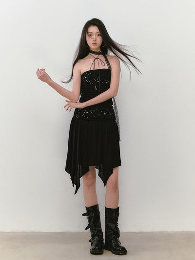 Star Beaded Pleated Tube Top/Skirt VIA0280