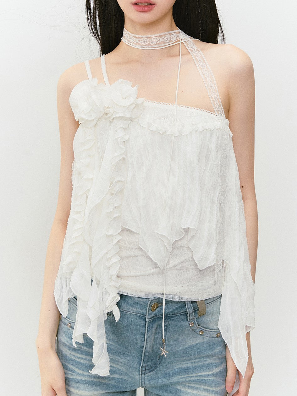 Flower Irregular Lace Camisole VIA0308