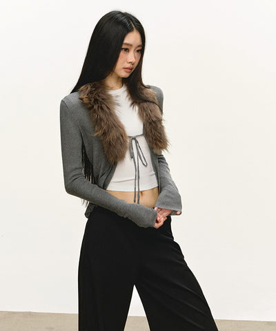 Tencel Wool Collar Sweater Cardigan ANA0097