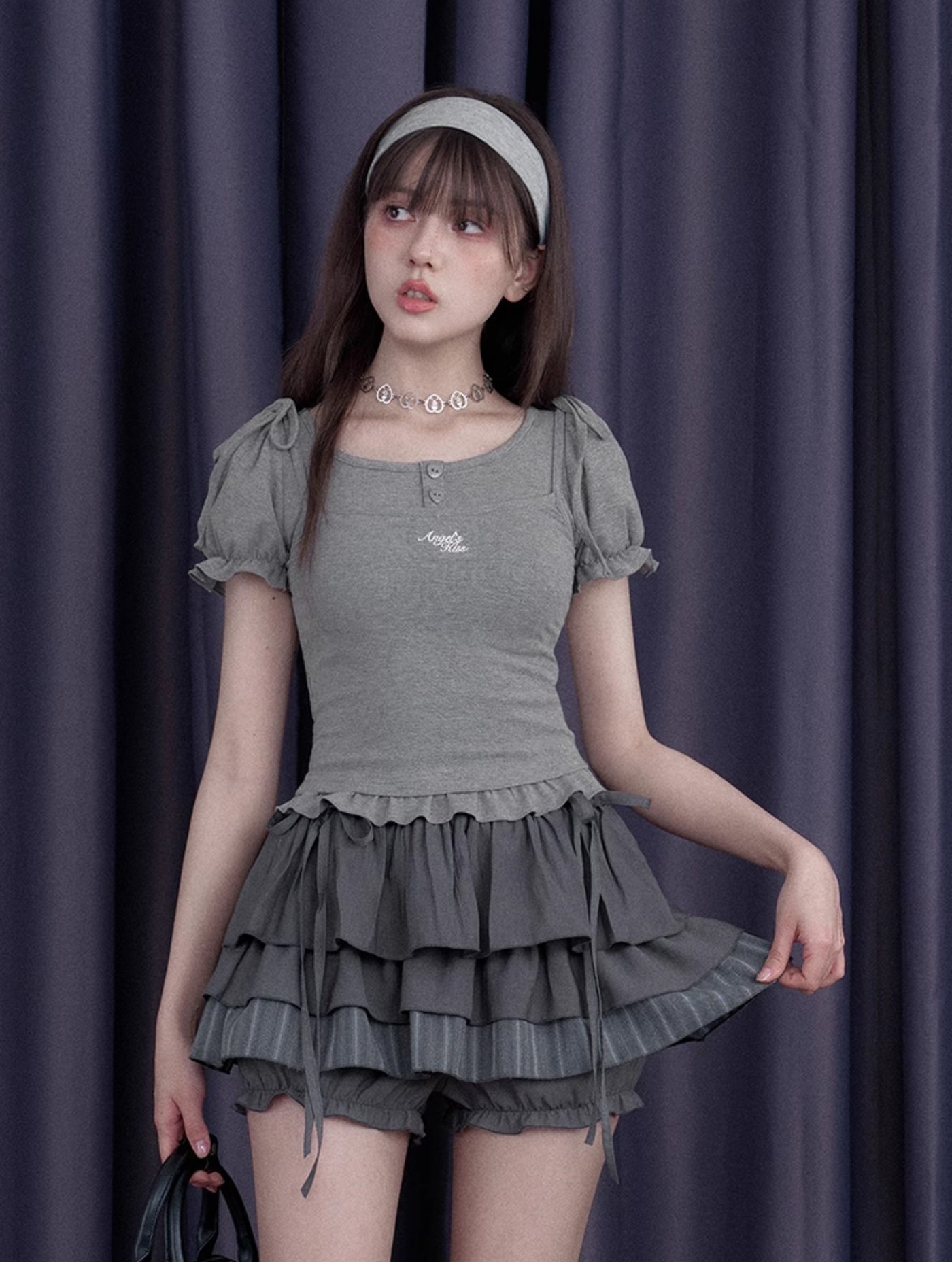 Gray Cake Skirt Pants SAG0262