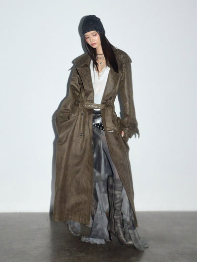 Retro Rock Extra Long Trench Coat JNY0272